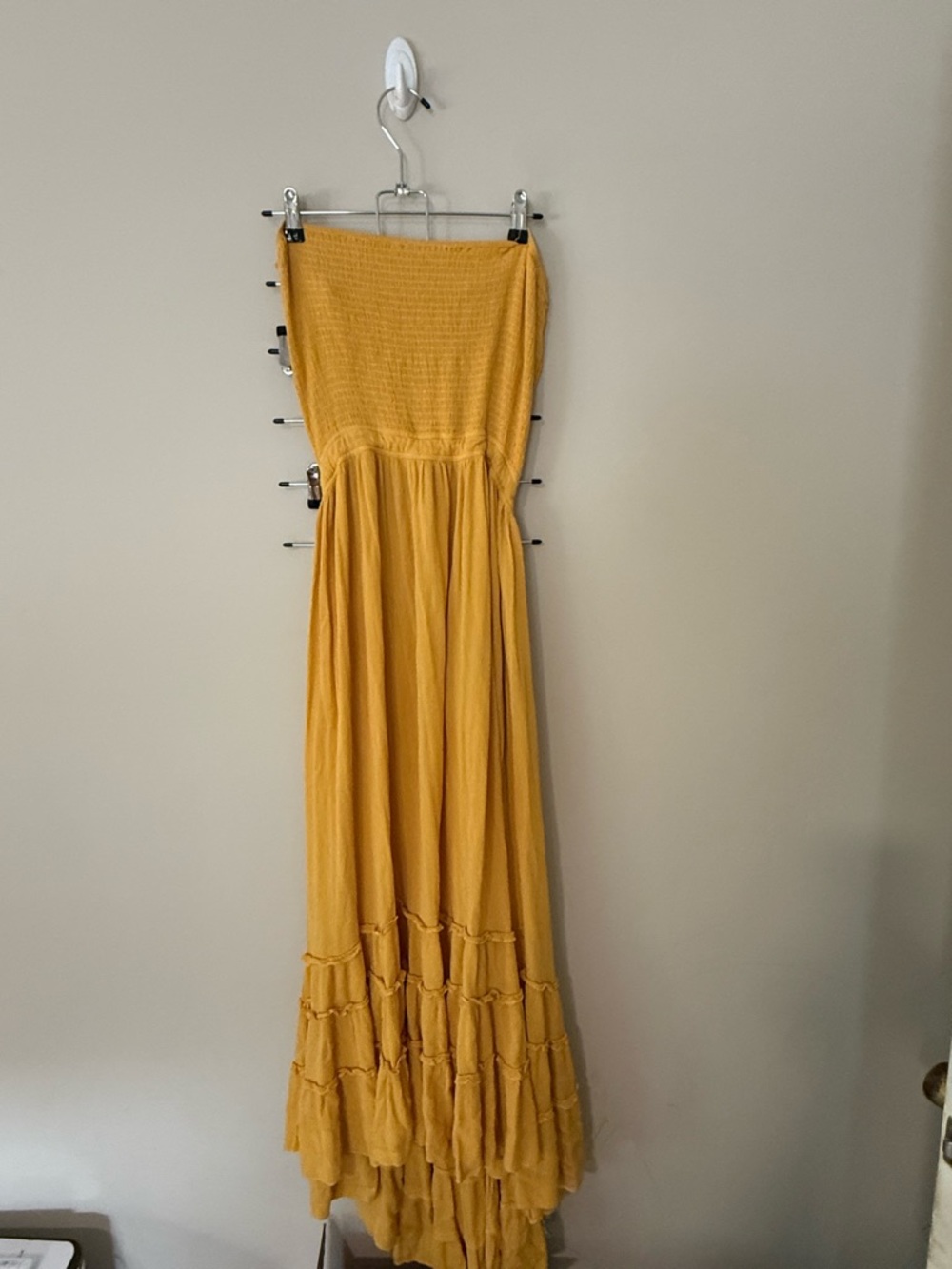 Strapless Mustard Maxi Dress - Women medium free people inspired